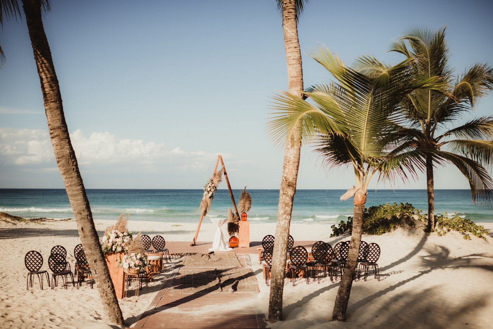 Destination wedding ceremony on the beach